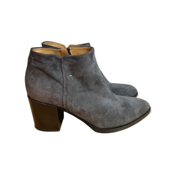 Alberto Fermani Anzio Grey Suede Block Heel Ankle Boot Size 40 - Picture 1 of 8